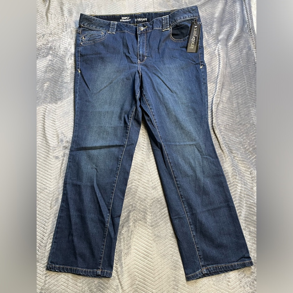 NWT Lane‎ Bryant Simply Straight Jeans Right Fit Technology 22 Petite 22P